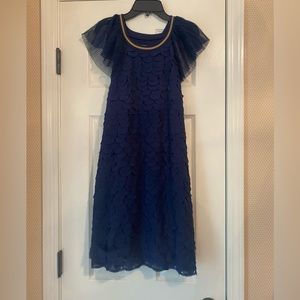 Cat and Jack Girls 14-16 XL Plus Navy scalloped dress.